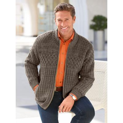 Strickjacke MARCO DONATI, Herren, Gr. 54, grün (schilf, meliert), 50% Polyacryl, 50% Wolle, unifarben, Strickjacken Strickjacke
