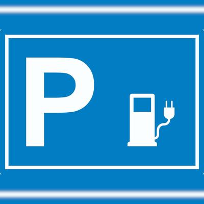 HB-Druck Stromtankstelle Parkplatz Aufkleber waagerecht A8 (52x74mm)