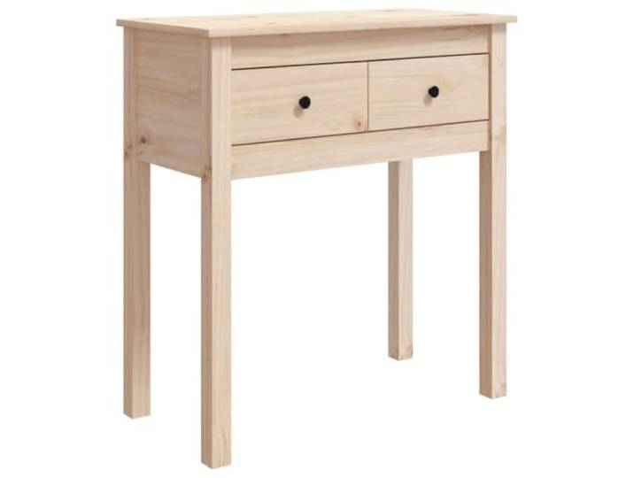 LMTYOENFG Konsolentisch Massivholz Kiefer 70x35x75 cm Flurtisch Schubladen Kompakter Beistelltisch aus unbehandeltem Kiefernholz mit 2 Schubladen für Eingangsbereich und Wohnzimmer.