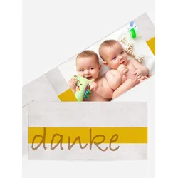 Dankeskarten Taufe selbst gestalten mit Spruch und Fotos im Onlinedesigner bei Meine-Kartenmanufaktur.de