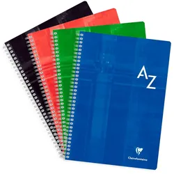 Clairefontaine 5x Adressbuch A4 mit Doppelspirale, 90 Blatt kariert 90g - Sortiert 8149C