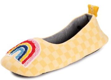 Women's Travel Ballerina with Patch by MUK LUKS in Yellow Rainbow (Size M M)