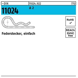 Zubehör Maschine, Federstecker DIN 11024 DrahtØ 6 A 2 einfach