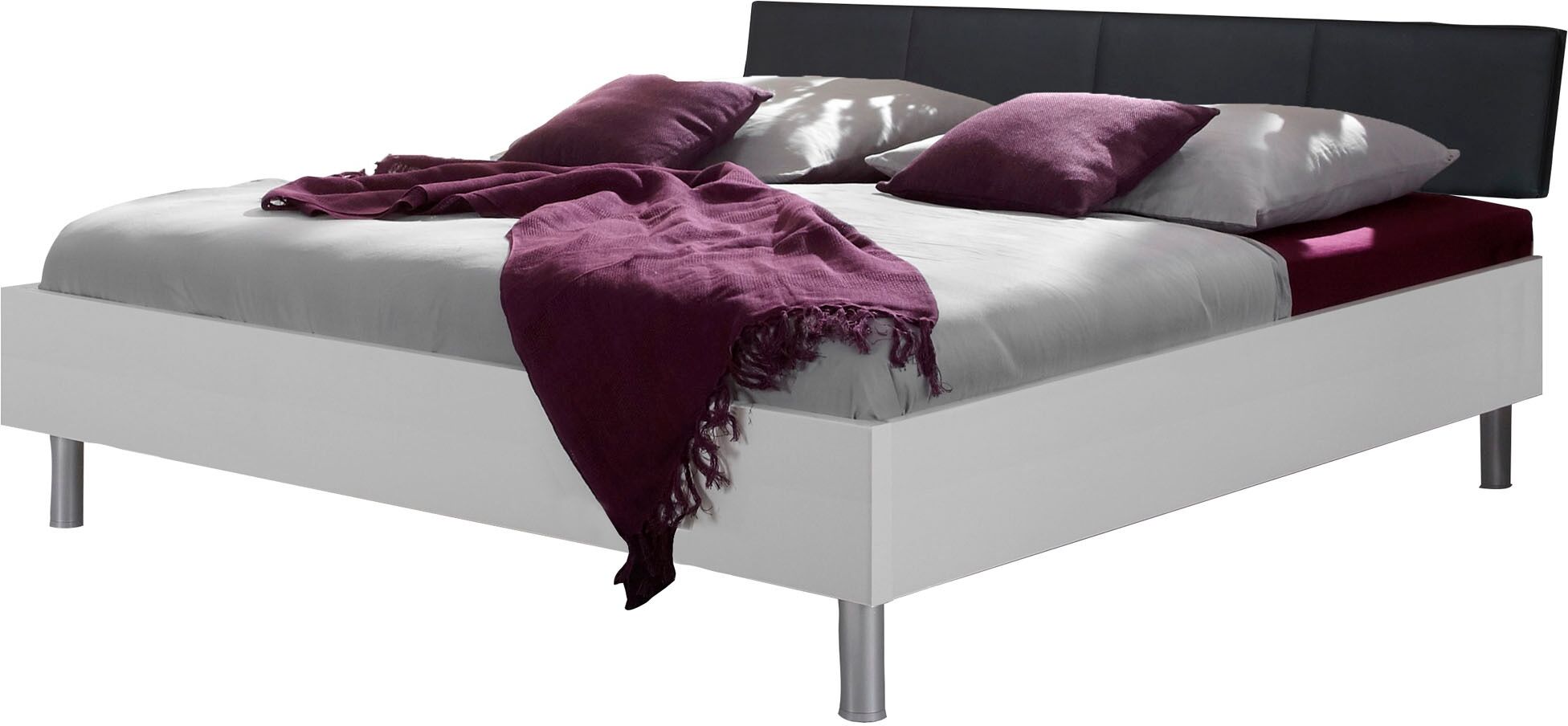 Kopfteil WIMEX "Easy", schwarz (schwarz kunstleder), Für Bettbreite 140cm, Polsterauflagen, gepolstert, mit Kunstleder bezogen
