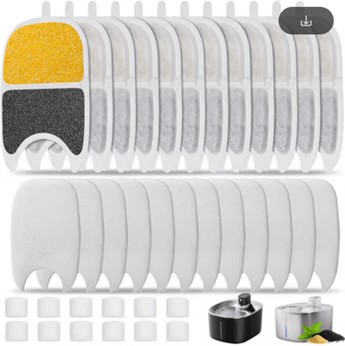Inspire Picks 12 Pack Replacement Filters & Sponges For APETDOLA Cat Water Fountain 12packs