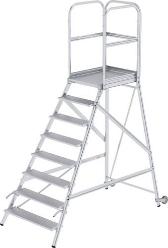 MUNK Günzburger Steigtechnik 56108 Aluminium Podesttreppe Montage mit Werkzeug Arbeitshöhe (max.): 3.9m