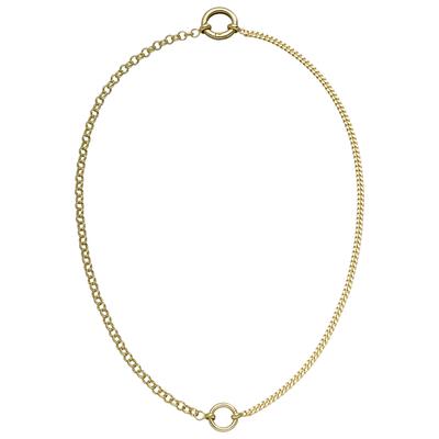 Kette ohne Anhänger JOBO "Split-Chain Statement", gold (silber 925), Halsketten, Damen, Silber 925 (Sterlingsilber), L: 43, 925 Silber vergoldet 43 cm