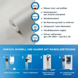 AS Creation Vliestapete überstreichbar einfarbig 10,05 m x 0,53 m - Weiß