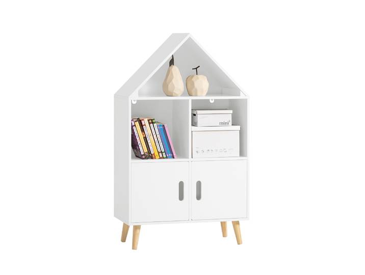 SoBuy KMB58-W étagère pour enfants avec bibliothèque design maison pour enfants étagère de rangement jouets étagère meubles