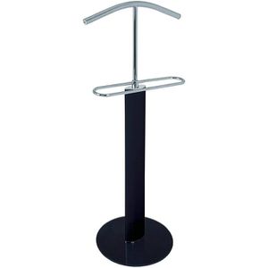 Haku-Möbel Herrendiener 38548, silber / schwarz, 48 x 116 x 37cm, Metall / Glas