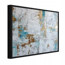 BILDER mit Rahmen Marmor Abstrakt Grau 120x80 cm