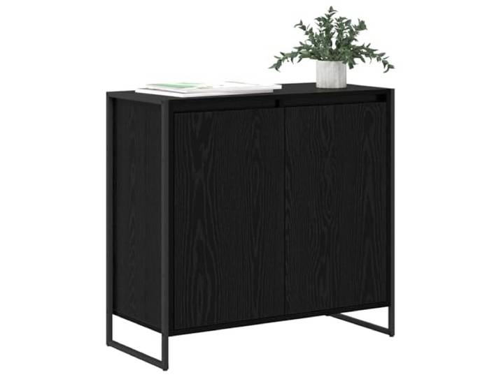 KTHLBRH Sideboard Eiche Schwarz 79 x 36 x 75 cm Industrielles Design, mehrschichtiges Holz, großer Raum, moderner Landhausstil
