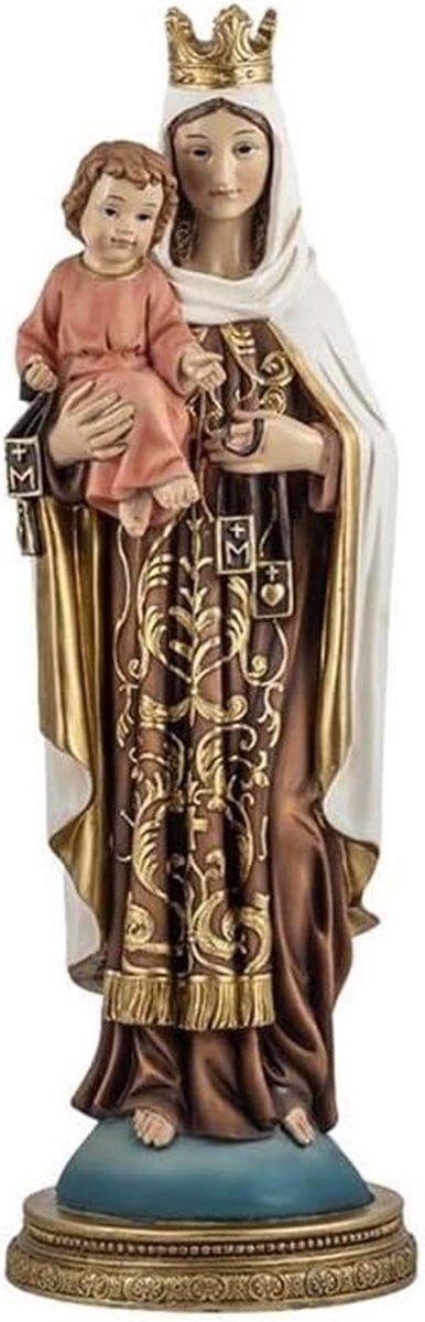 Religieus beeld Virgen del Carmen in antieke stijl, meerkleurig, Hoogte: 40 cm