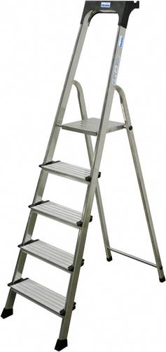 Krause 126450 Aluminium Stufen-Stehleiter Arbeitshöhe (max.): 3.50m Silber 6.8kg