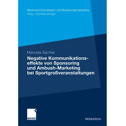 Negative Kommunikationseffekte von Sponsoring und Ambush-Marketing bei Sportgrossveranstaltungen, Fachbücher von Manuela Sachse