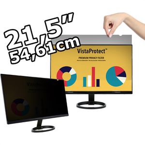 VistaProtect Blickschutzfilter Premium, VISTA215M, für 21,5 Zoll / 16:9 Monitore, mit Blaulichtfilter