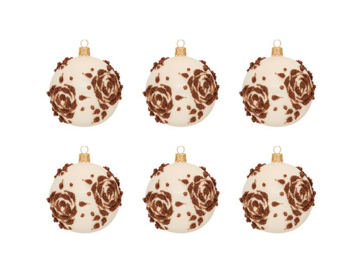 Weihnachtskugel Tyra 6er Set - Farbe: creme - Material: Glas - 949