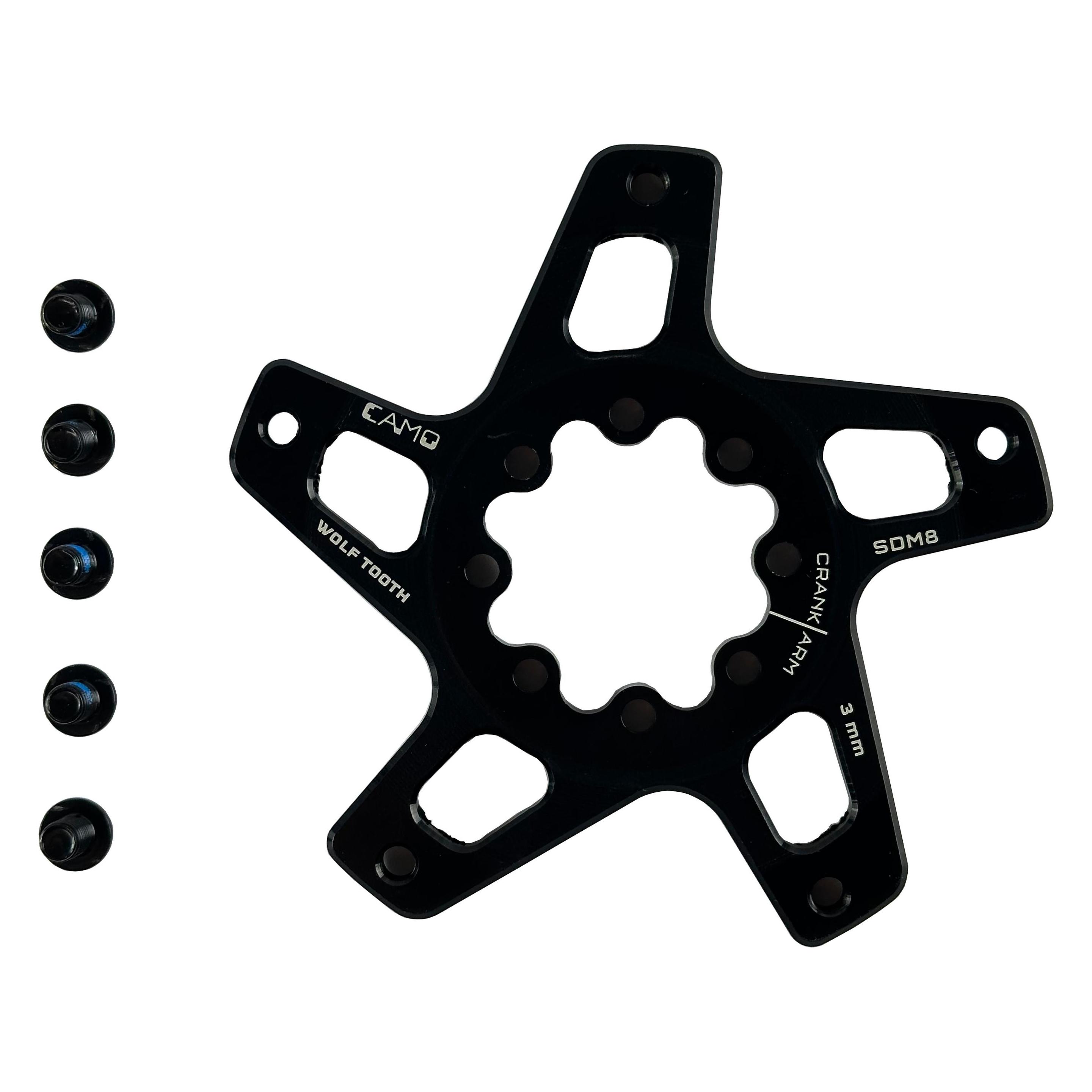 Wolf Tooth CAMO SRAM 8-Bolt Direct Mount Spider, Offset 5mm, black (SP-CAMO-SDM8-M5)