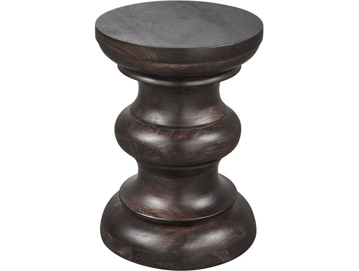 Beistelltisch WOOOD Jonah recyceltes Mangoholz mit massivem Unterbau H 42 x B 30 x T 30 cm , braun (braun, dunkelbraun, braun), B:30cm H:42cm T:30cm, Tische, Beistelltisch, Tragkraft 100 kg, sichtbare Maserung, fertig montiert geliefert