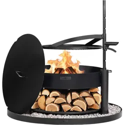 SET: Multifunktionale Feuerschale „MONTANA X“ 80 cm Grillrost und Deckel