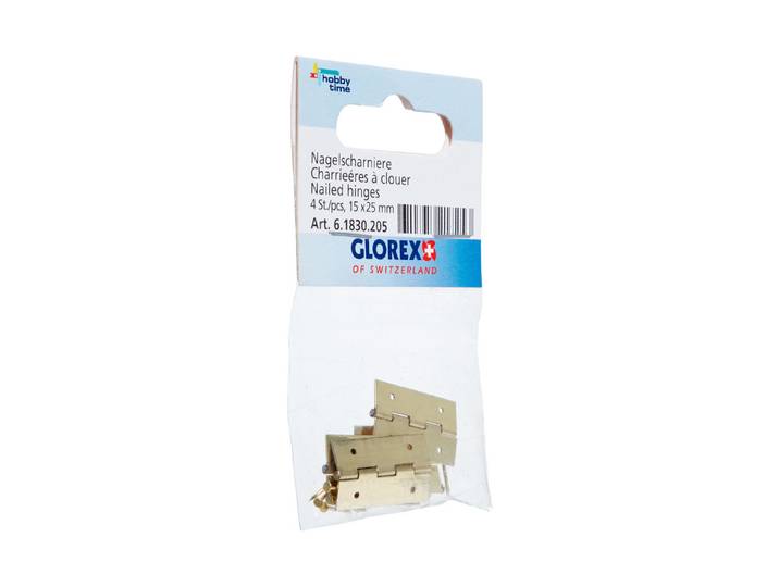 Glorex Nagelscharnier mit Stiften 15 × 25 mm 4 Stück