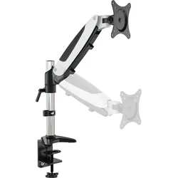 Quinta GS120TK Desk Mount 1 Monitor gasspring Tilt -90 to +85 degrees Rotation 180 degrees Swivel (Tisch), Monitor Halterung, Weiss, Schwarz, Silber