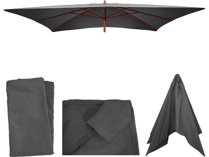 Housse de rechange pour parasol en bois Florida 2x3m\, housse de parasol de jardin ~ anthracite