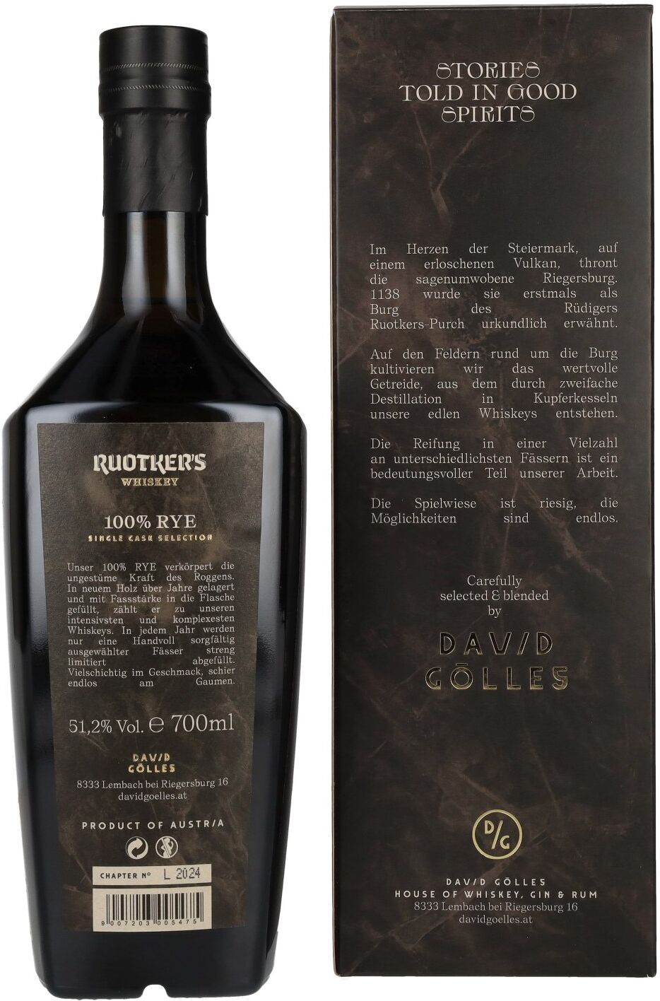 Ruotker's Whiskey Ruotker's Stories Told In Good Spirits 100% Rye Whiskey 51,2% Vol. 0,7l in Geschenkbox
