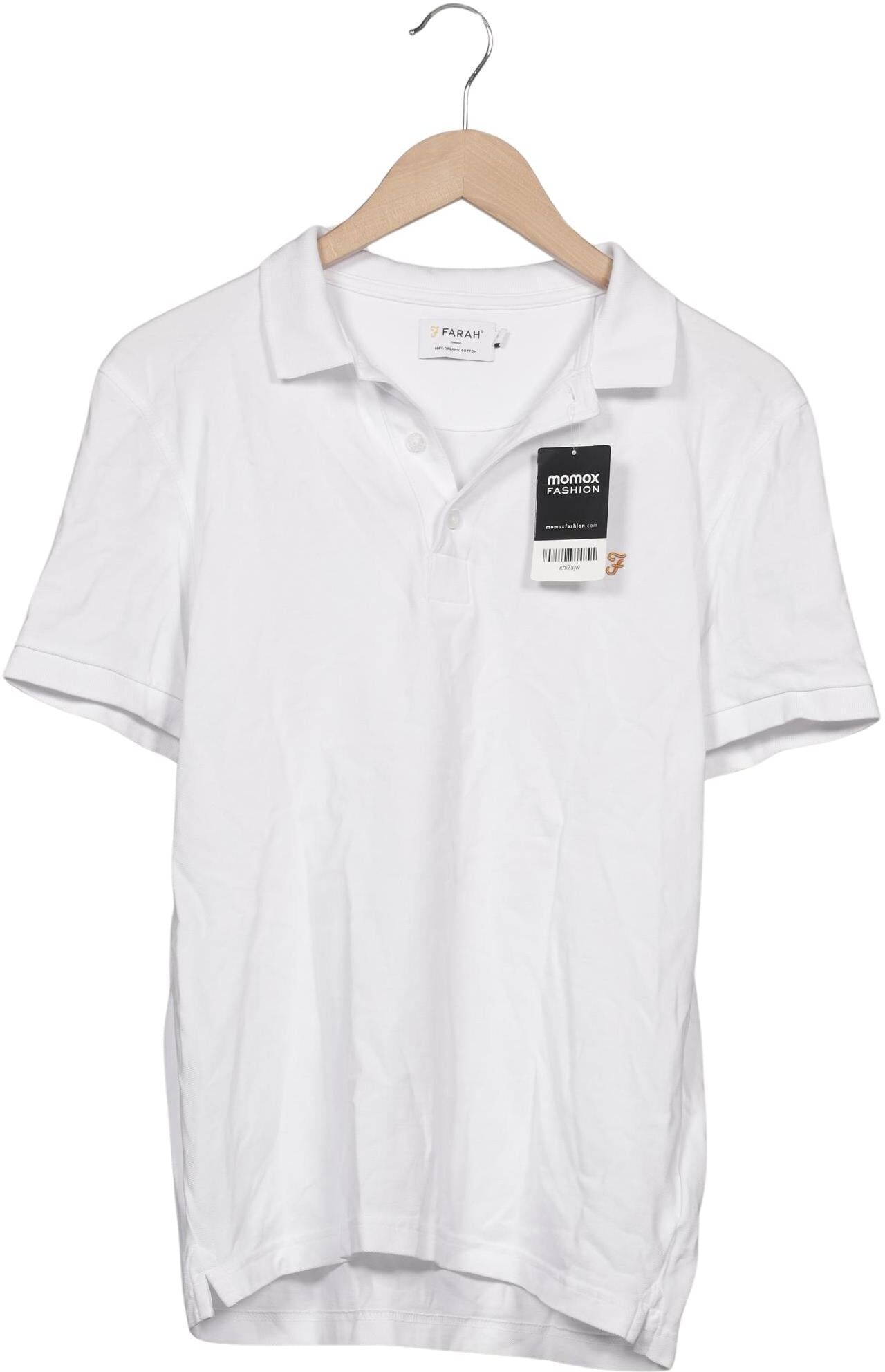 Farah Herren Poloshirt, Weiß, Gr. M, Baumwolle / Elasthan - Second Hand