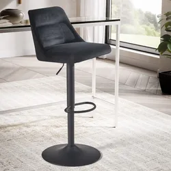Barhocker FineBuy Küchenhocker Samt Hocker Bistrohocker Drehbar Barstuhl Modern