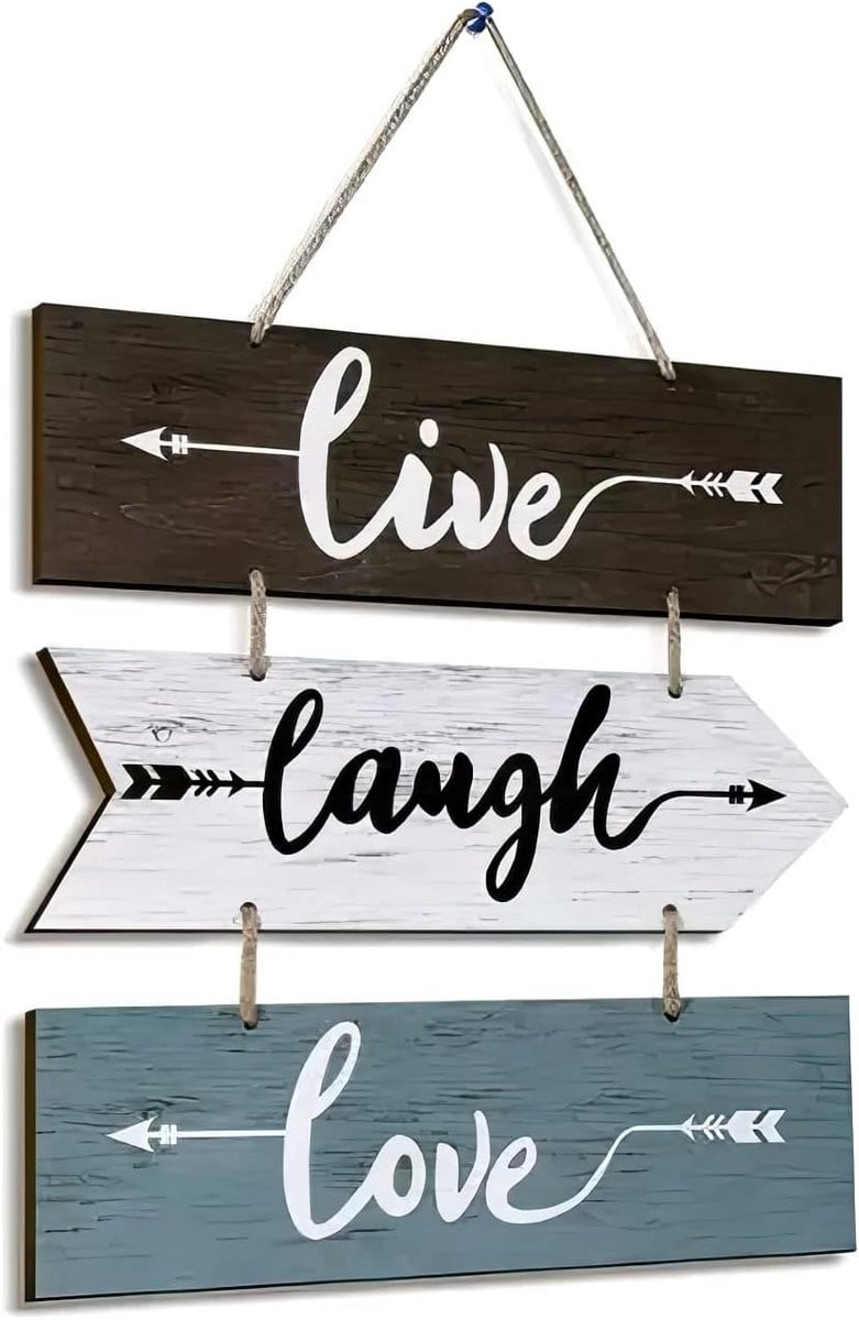Decoratief houten wandbord met typografie voor in de woonkamer of keuken
