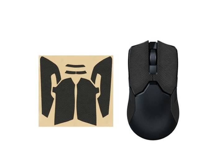 kwmobile Antislip pads, compatibel met Razer Viper 8k HZ, gaming-muisstickers, PU-leer, zwart