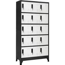 vidaXL Schließfachschrank Anthrazit und Weiß 90x40x180 cm Stahl