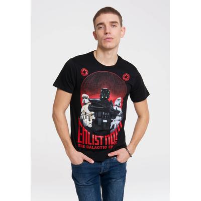 T-Shirt LOGOSHIRT "Star Wars - Galactic Empire", Herren, Gr. S, schwarz, 100% Baumwolle, bedruckt, normal, Rundhals, Shirts T-Shirt, mit Star Wars-Motiv