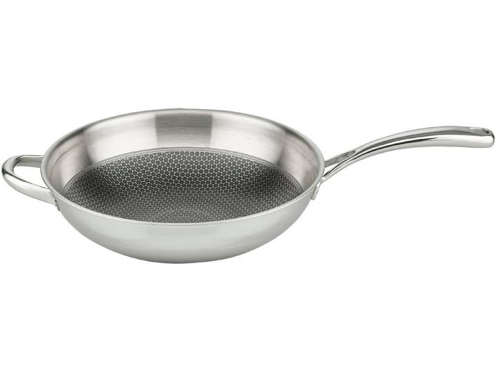 Elo Premium Wok Relief Evolution Wokpfanne, Edelstahl 18/10 (1-tlg), durchgehender Aluminium-Kern, außen magnetischer Edelstahl