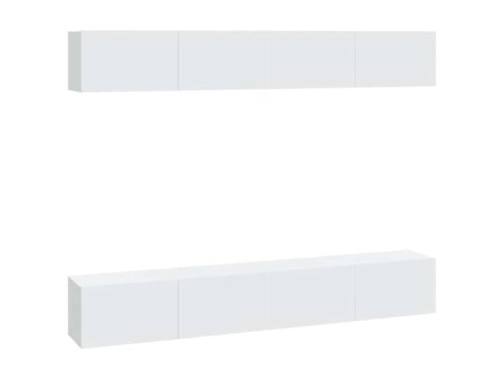 LMTYOENFG TV Lowboard Hängend 4er Set, Wandschrank Weiß 100x30x30 cm Platzsparende TV-Möbel im 4er Set für Wohnzimmer und Schlafzimmer. Mit Klapptüren und 2 Fächern für Ordnung.