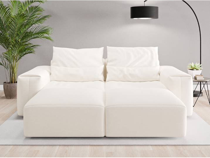 Loveseat Denver - Beige/Braun (Cremeweiß) - Feiner Strukturstoff