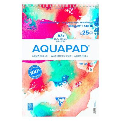 Aquapad Spiralblock Aquarell A3+, 29,7x43,5cm, 300g, 25 Blatt