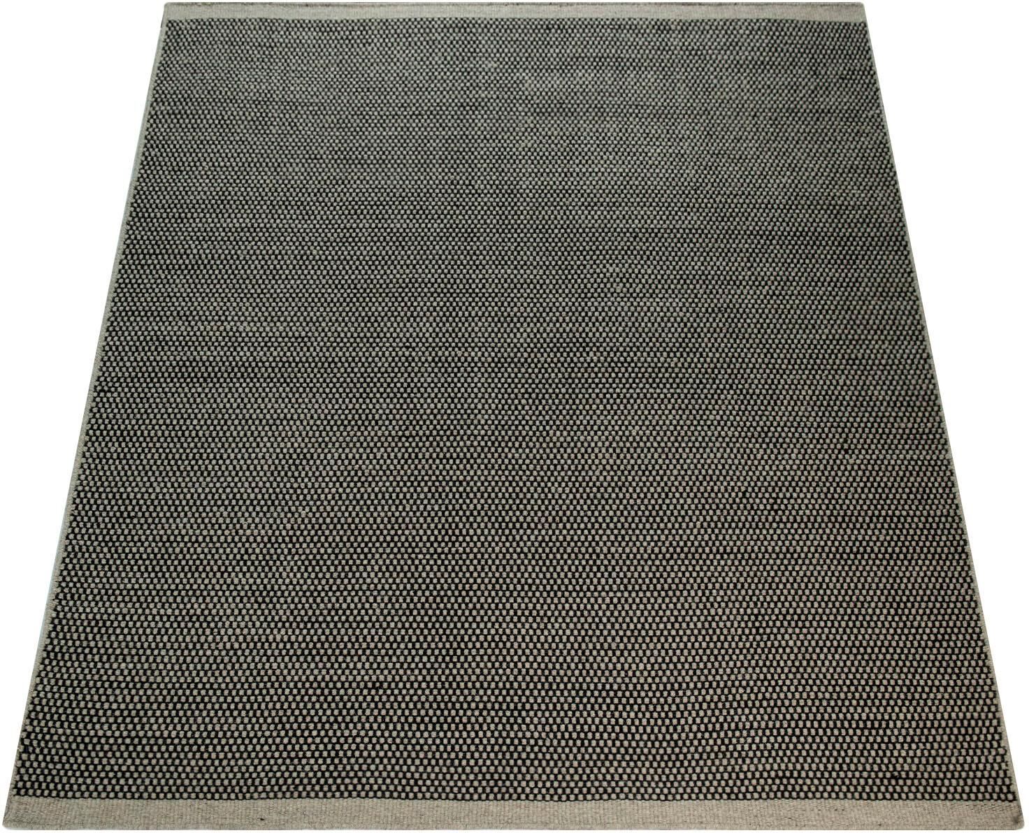 Wollteppich PACO HOME "Kasko 300", grau, B:120cm H:12mm L:170cm, Baumwolle, Wolle, Teppiche, Wollteppich, Handweb, Flachgewebe, reine Wolle, handgewebt, hochwertig verarbeitet grau B : 120cm 1 Stk., 12mm, L: 170cm