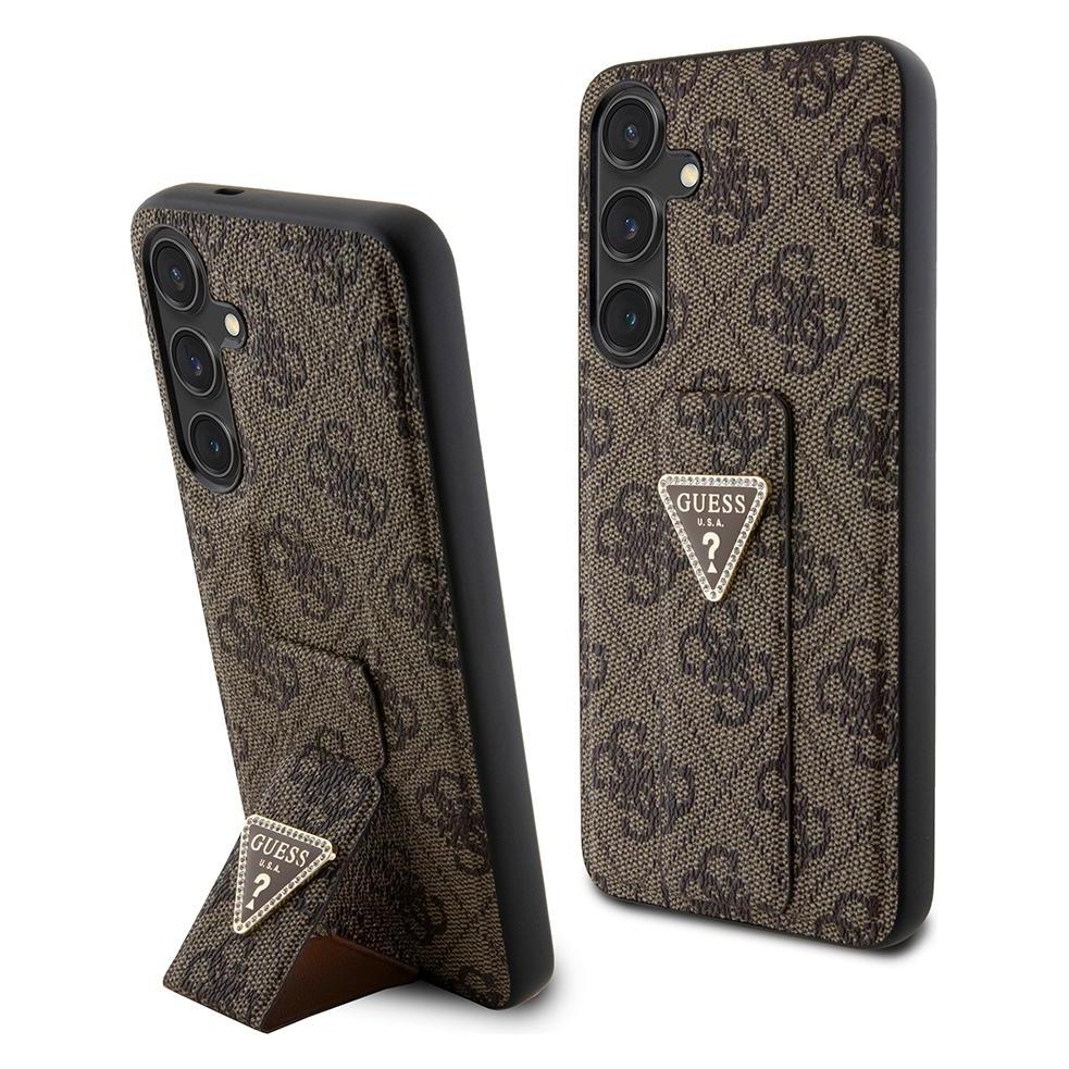 Guess GUHCSPGS4TDW S921 brązowy/brown hardcase Grip Stand 4G Triangle Strass (Samsung Galaxy S24) (GUHCS24SPGS4TDW)