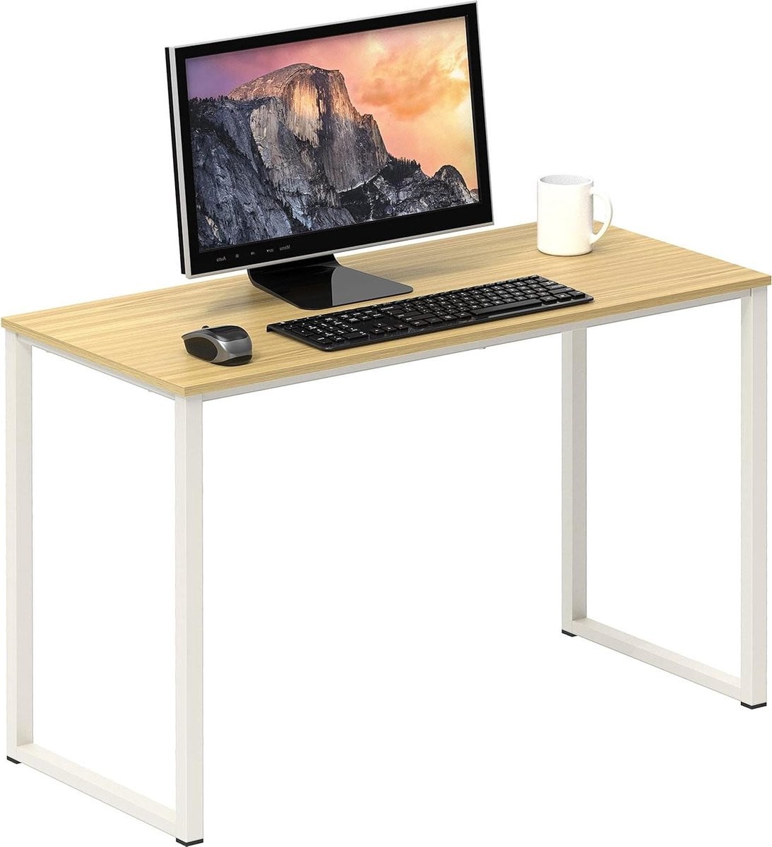 Compact Eikenhouten Computerbureau voor Thuiswerkplek