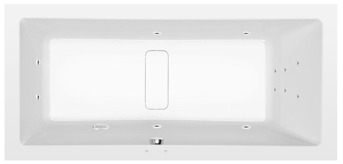 Polysan MARLENE Whirlpool-Badewanne, 190x90x48cm, Attraction Hydro, Chrom