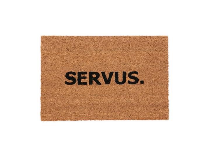 Kokos Fussmatte Servus. Hellbraun-Schwarz