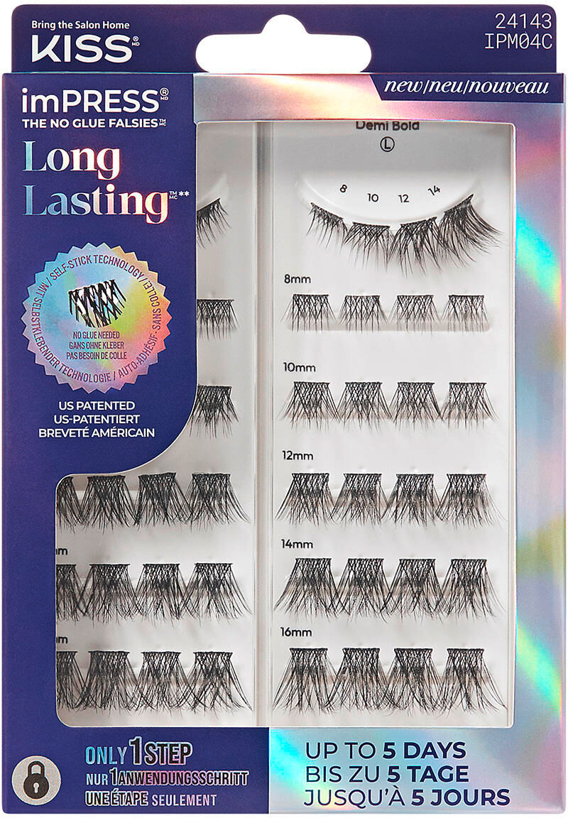 KISS imPRESS Pre-glued Long Lasting Multi 04 Demi Bold