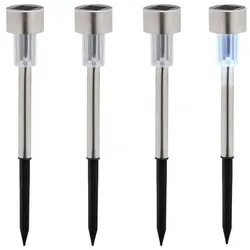 Relaxdays Solarlampen Set Schwarz,Silber,Transparent