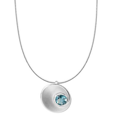 Kette mit Anhänger CELESTA, silber (silbergrau), Halsketten, Damen, 45,0cm, Silber 925 (Sterlingsilber), L: 45 B: 21mm, glänzend, matt, B:21mm