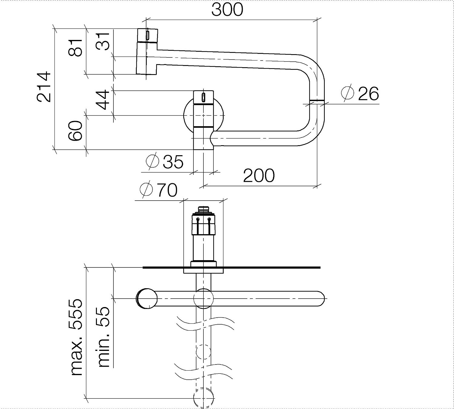 Dornbracht Tara Ultra POT Filler Kaltwasserventil