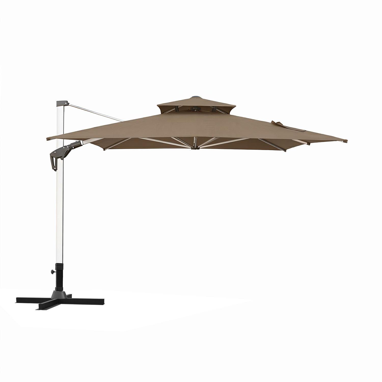 anndora Ampelschirm 3x4 m mit Kurbel, UV-Schutz UPF 50, Bronze