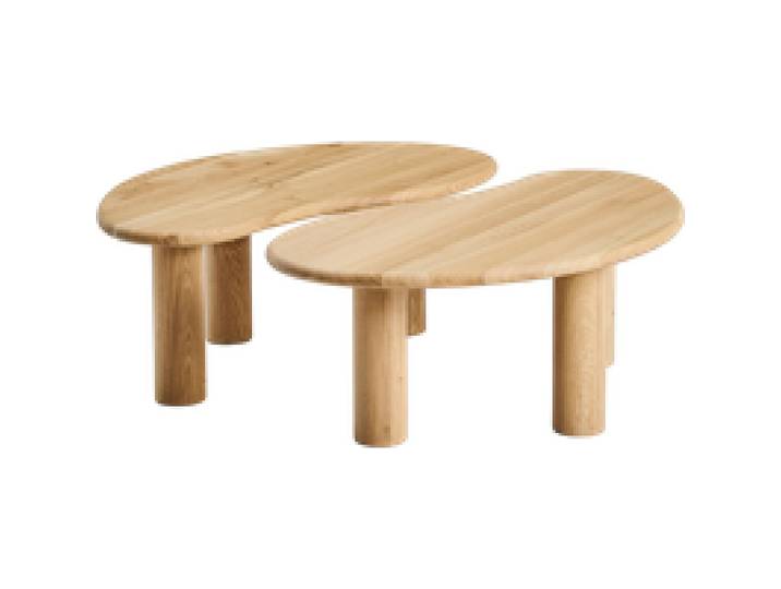 Lot de 2 tables basses chêne massif Milan
