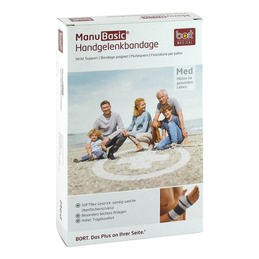 Bort GmbH Bort Manubasic Bandage rechts medium silber 07670063
